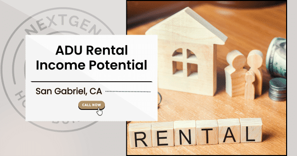 Wooden block with 'ADU rental' text and