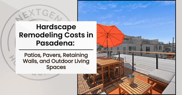 Pasadena patio with orange umbrella